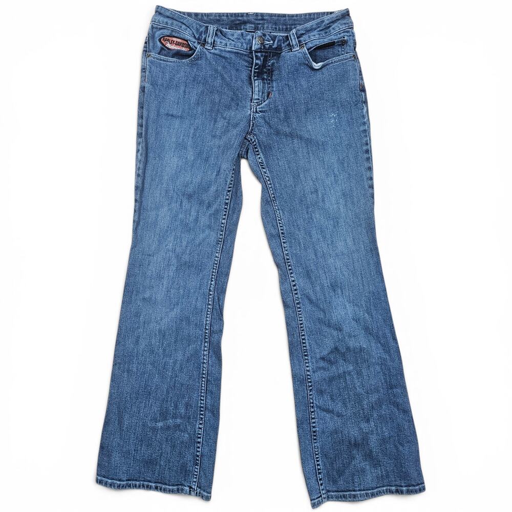 HARLEY-DAVIDSON Bootcut Jeans Women's 6 Petite VTG Y2K Low Rise Biker Motorcycle